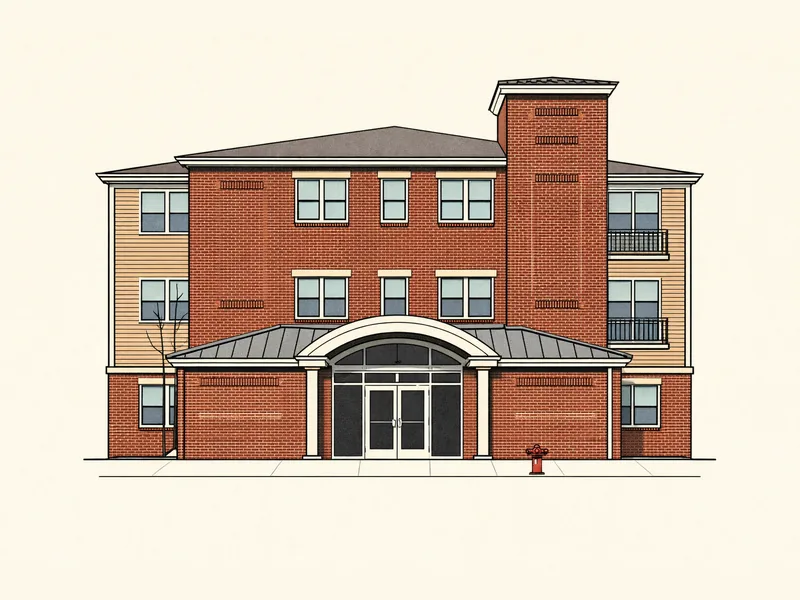 Drawing of Americana Apartments. No photo available.