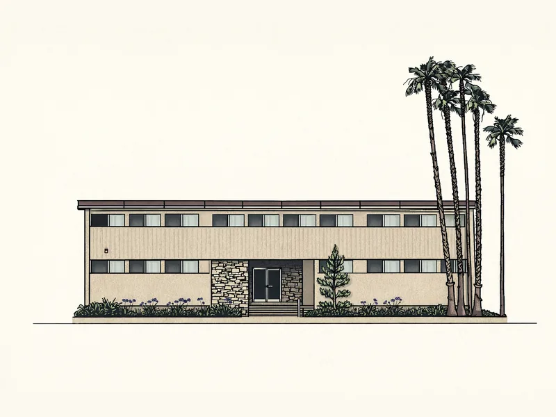 Drawing of Baldwin/Watson Terrace II. No photo available.