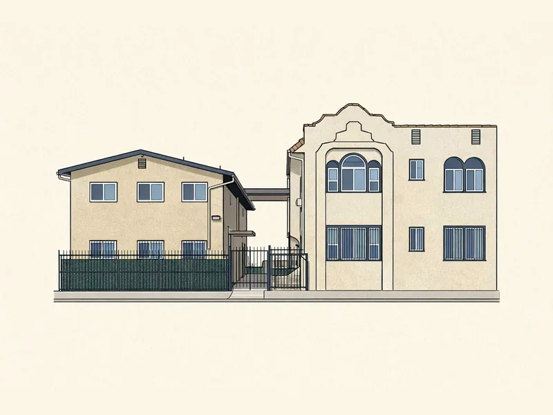 Drawing of Curtis Johnson Apartments. No photo available.