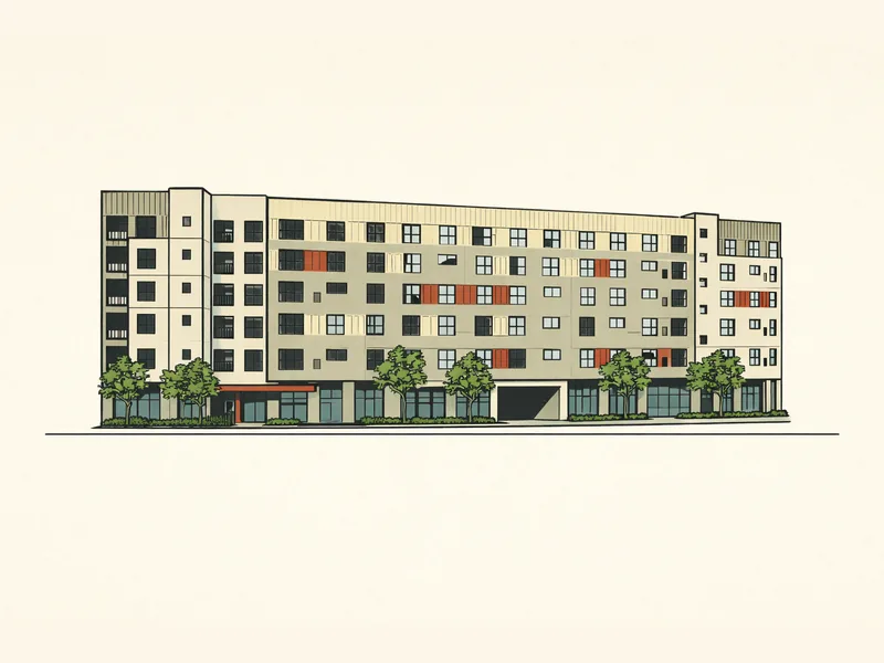 Drawing of First Street North A and B Apartments. No photo available.