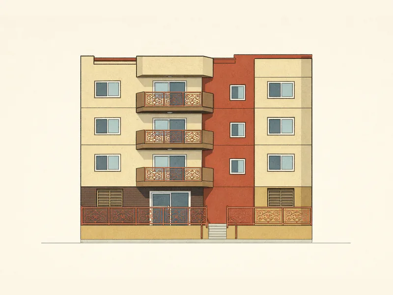 Drawing of Greenview Apartments. No photo available.