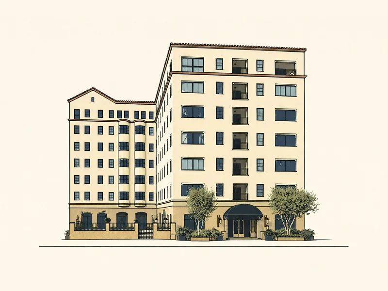 Drawing of Hermoyne Apartments. No photo available.