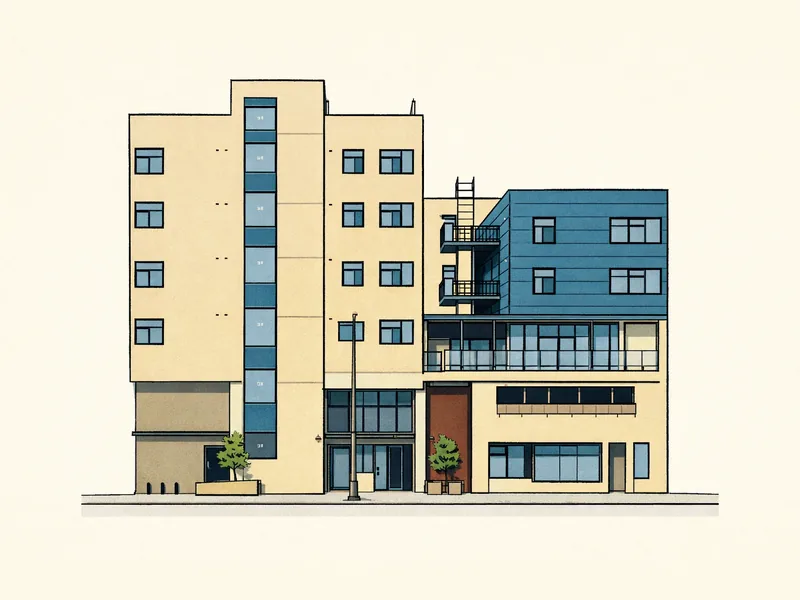 Drawing of Howard and Irene Levine Senior Community Apartments. No photo available.