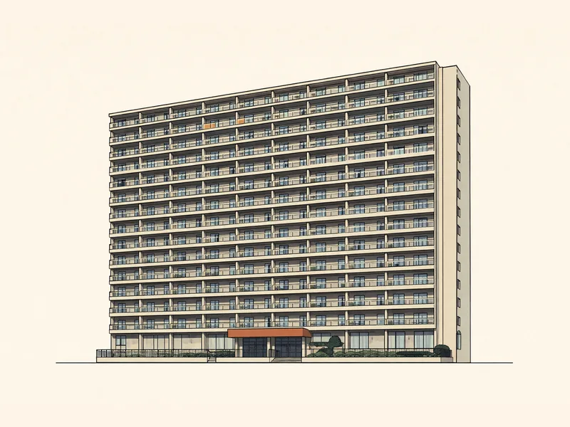 Drawing of Little Tokyo Towers. No photo available.