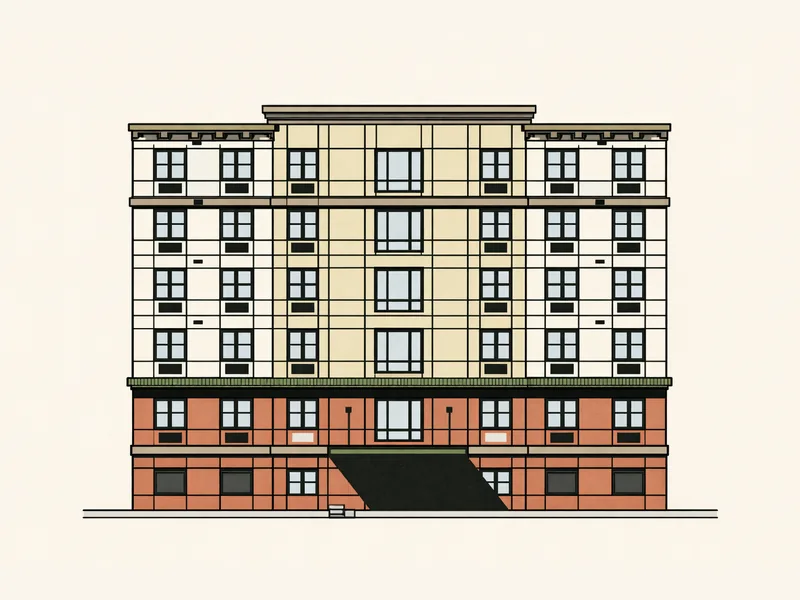 Drawing of Mount Hope Plaza. No photo available.