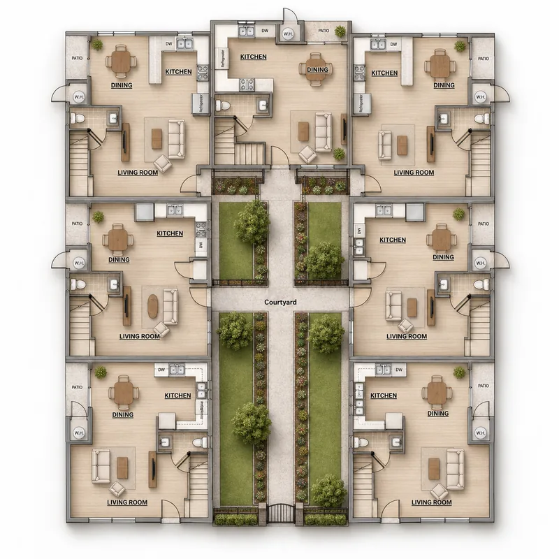 Photo 59 of 60 of Proud Ground home: Carlton Courtyard: 7 New Townhomes