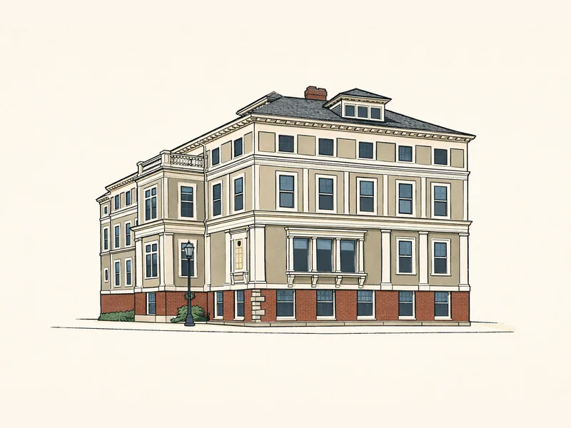 Drawing of Residence at Masonic Lodge. No photo available.