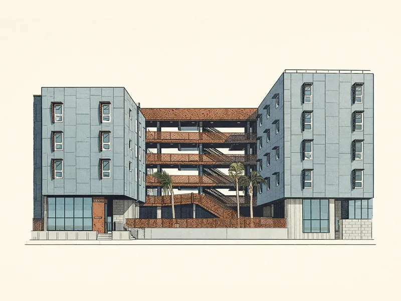 Drawing of Sango Court. No photo available.