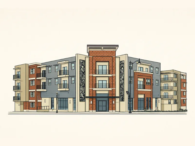 Drawing of Santa Cecilia Apartments. No photo available.