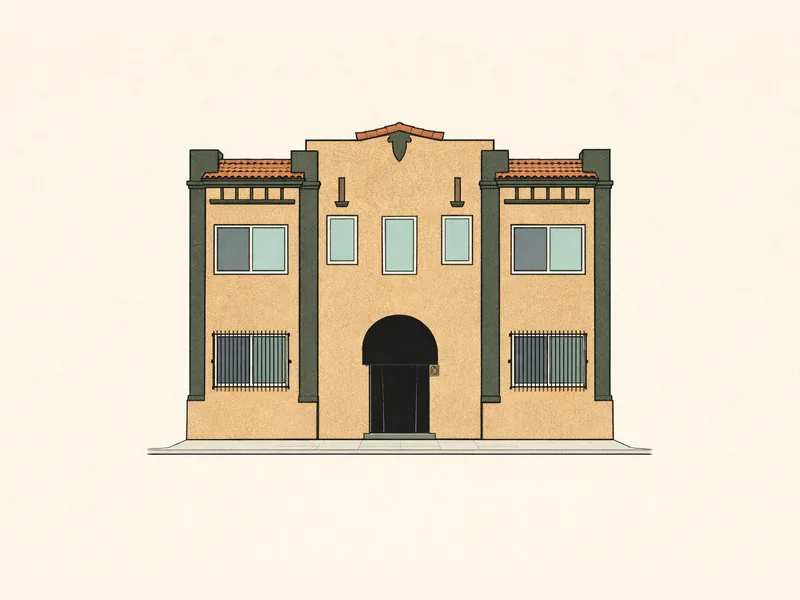 Drawing of Second Avenue Apartments. No photo available.