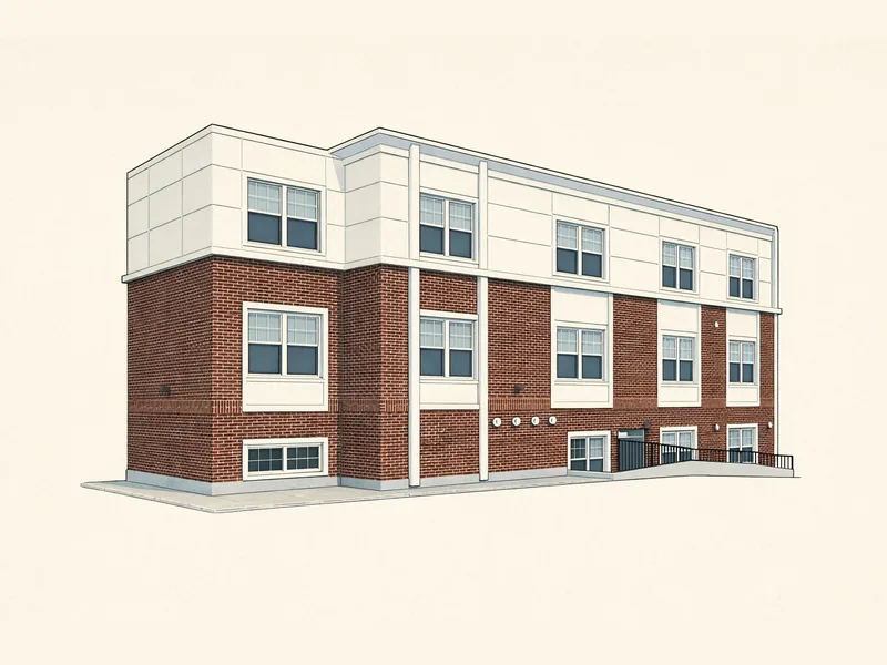 Drawing of Sunset Lake Apartments. No photo available.