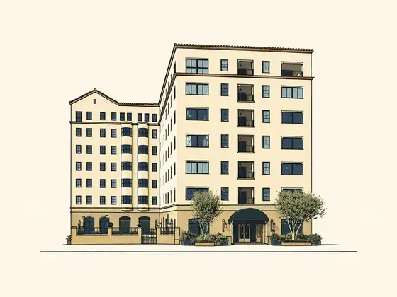 Drawing of Hermoyne Apartments. No photo available.