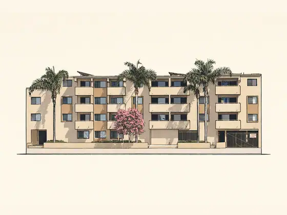 Drawing of Hazeltine Apartments. No photo available.