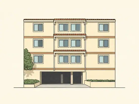 Drawing of Wyandotte Apartments. No photo available.