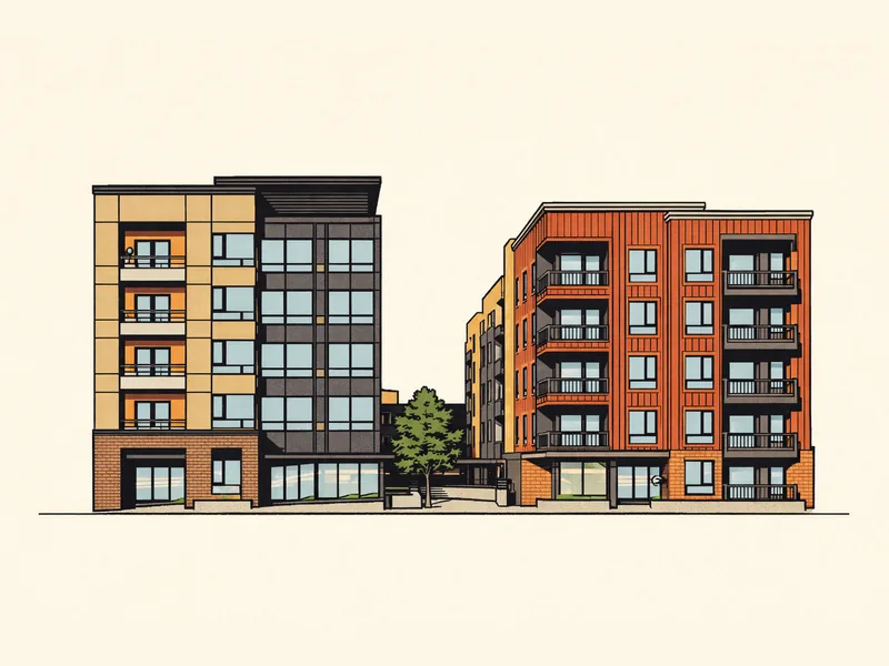 Drawing of The Harken Apartments. No photo available.