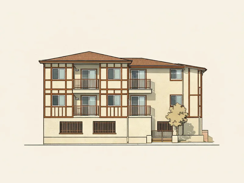Drawing of University Park Apartments. No photo available.