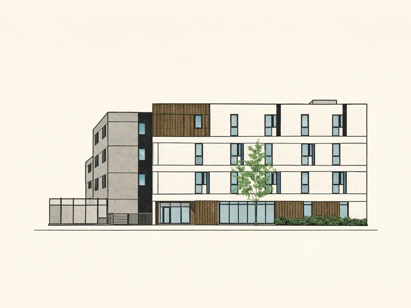 Drawing of West Terrace. No photo available.